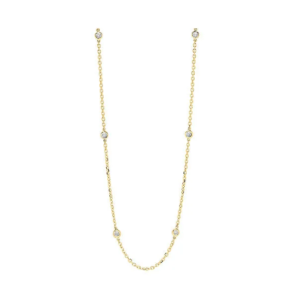 14KT White & Yellow Gold & Diamond Stunning Neckwear Necklace  - 1 ctw