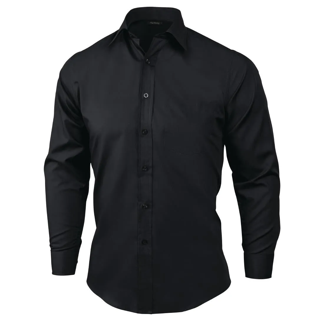 A798-XXL Chef Works Unisex Long Sleeve Dress Shirt Black