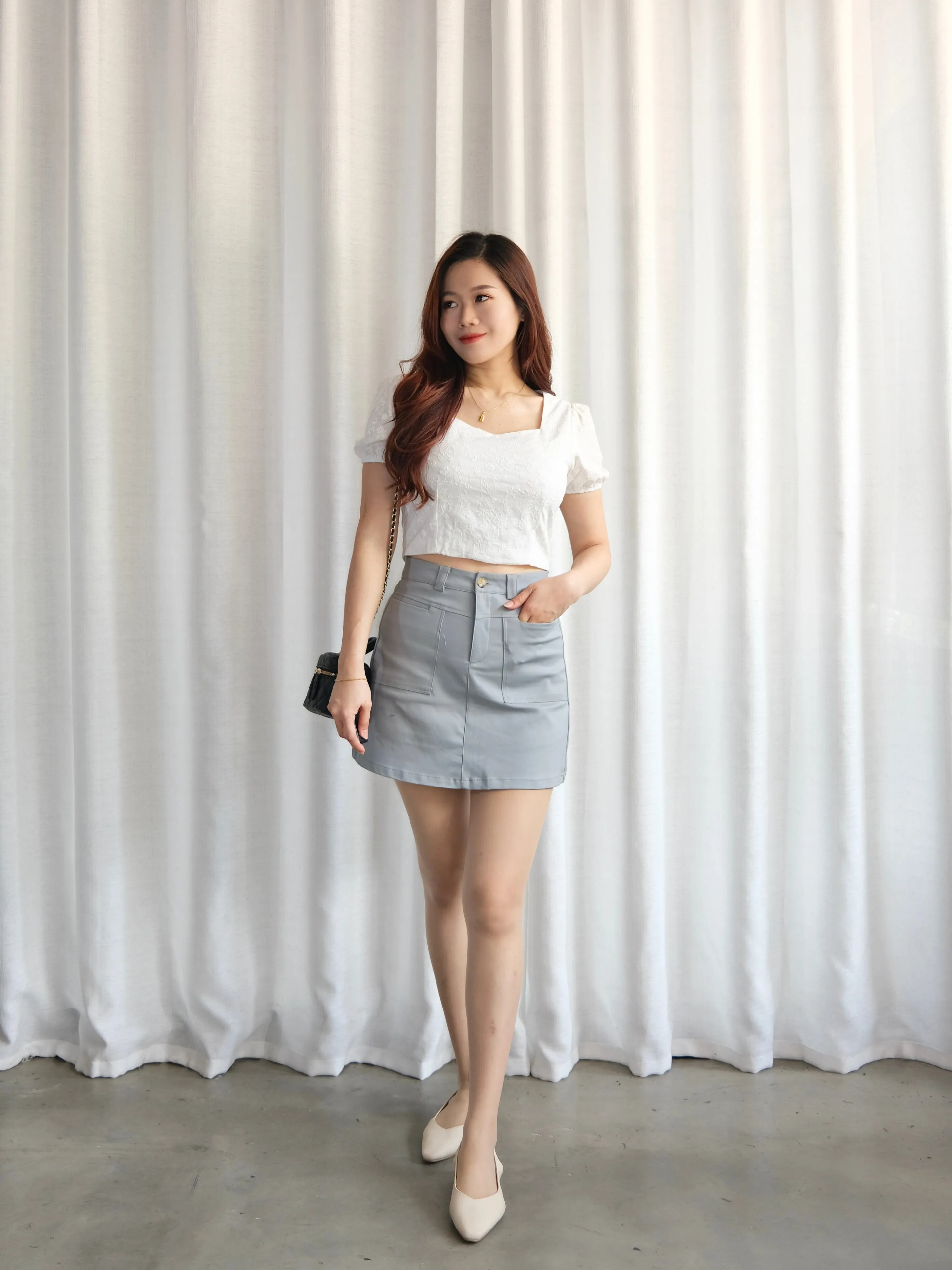 ACEWIN Basic Premium Double Pockets Short Skirt (Size S-XXL) 601307