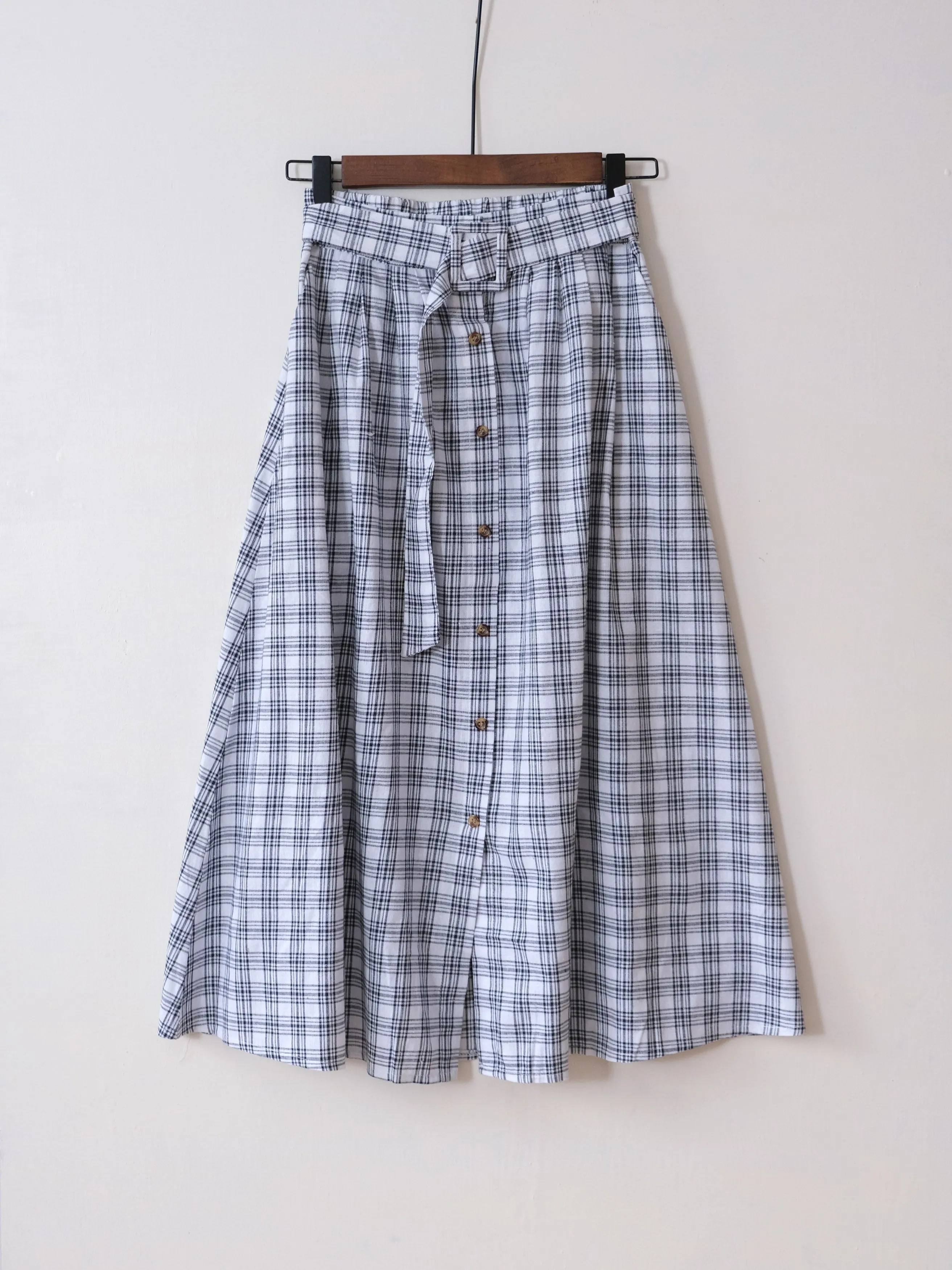 ACEWIN Belted Checkered Skirt (Free Size) 601270