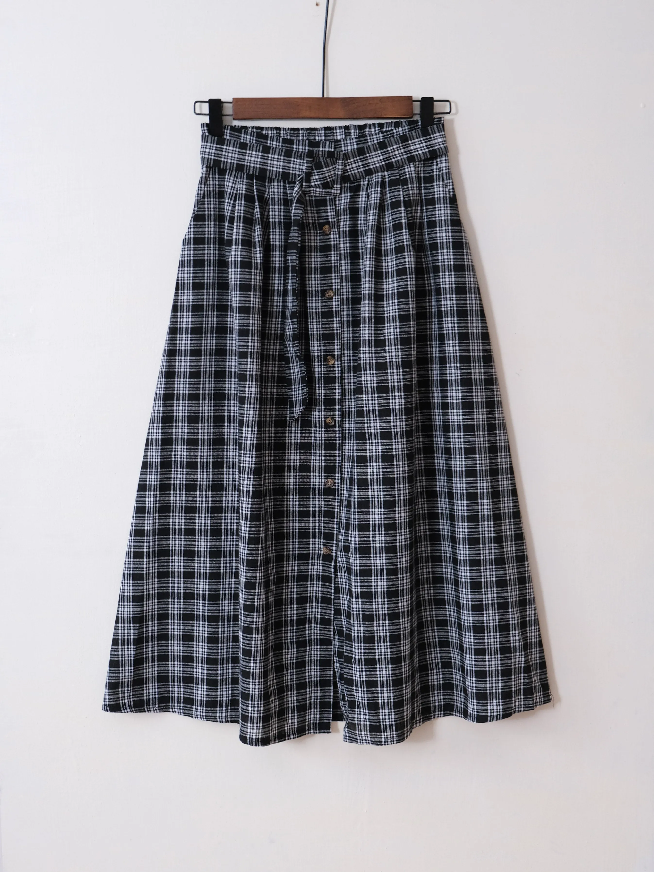 ACEWIN Belted Checkered Skirt (Free Size) 601270