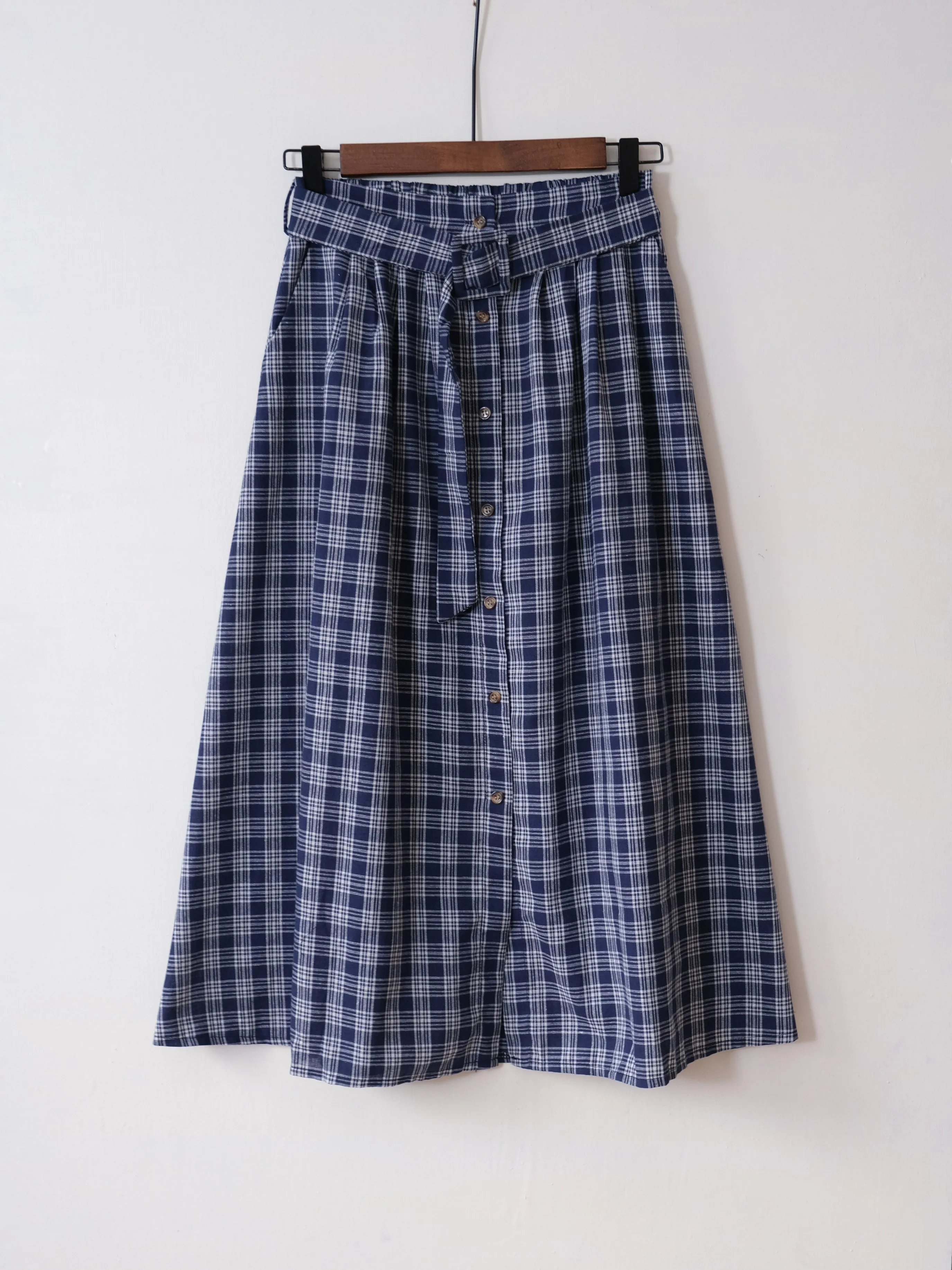 ACEWIN Belted Checkered Skirt (Free Size) 601270