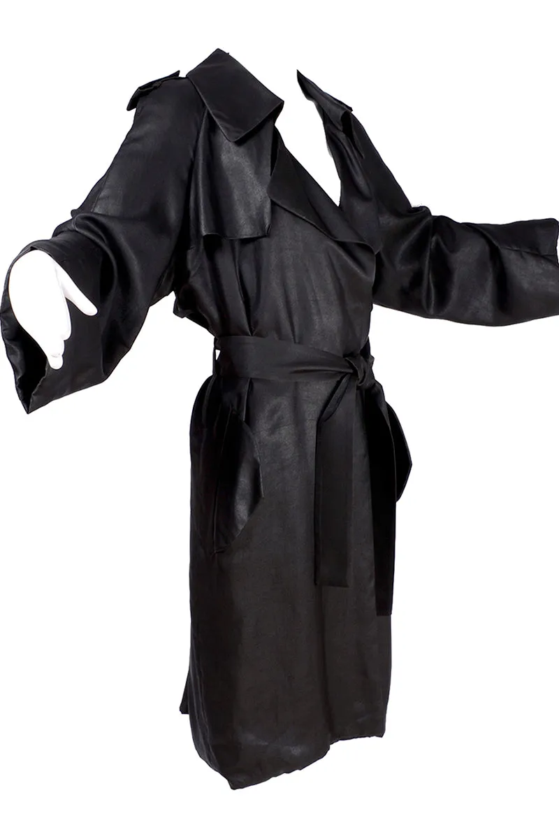 Alber Elbaz Lanvin Spring Summer 2006 Runway Black Silk Trench Coat