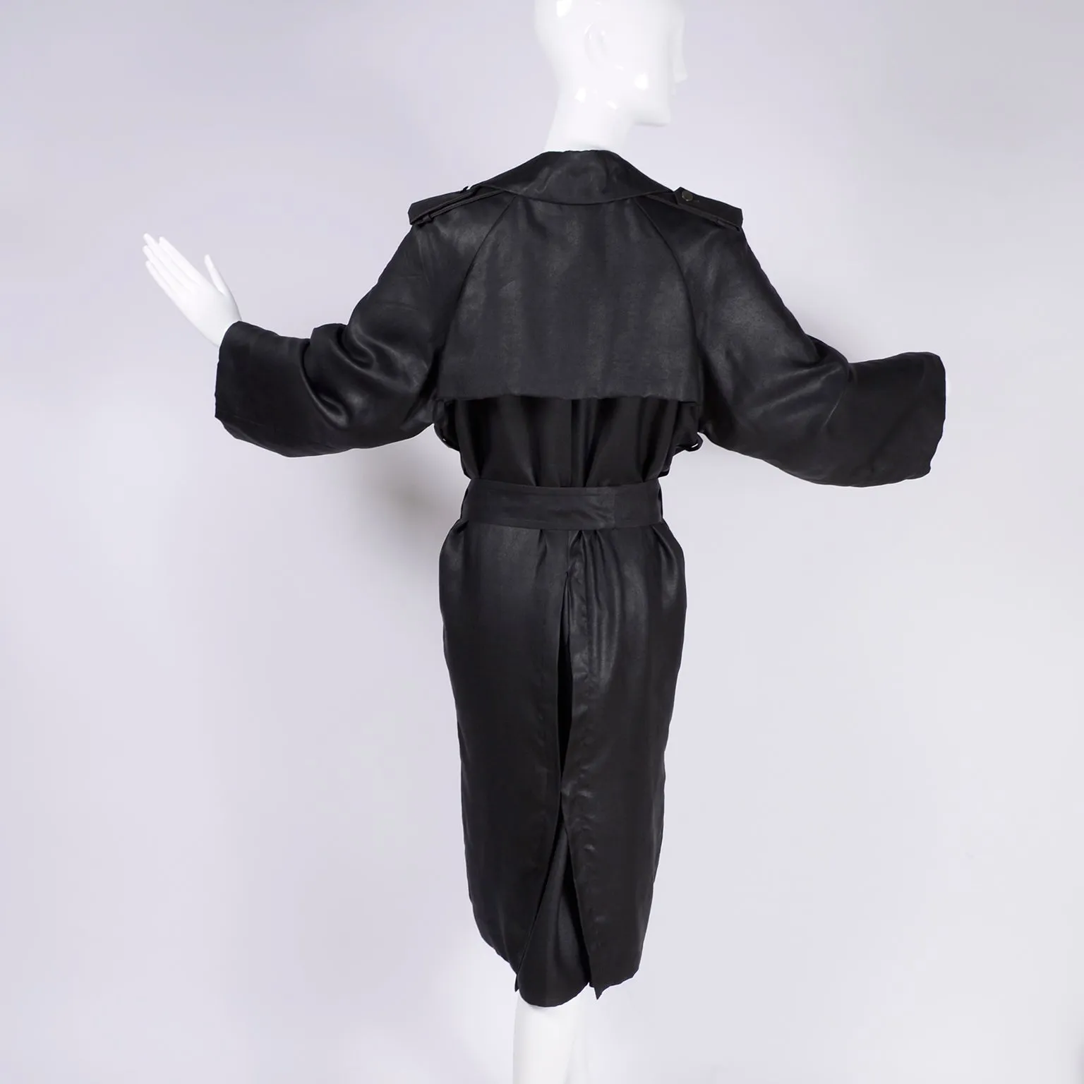 Alber Elbaz Lanvin Spring Summer 2006 Runway Black Silk Trench Coat