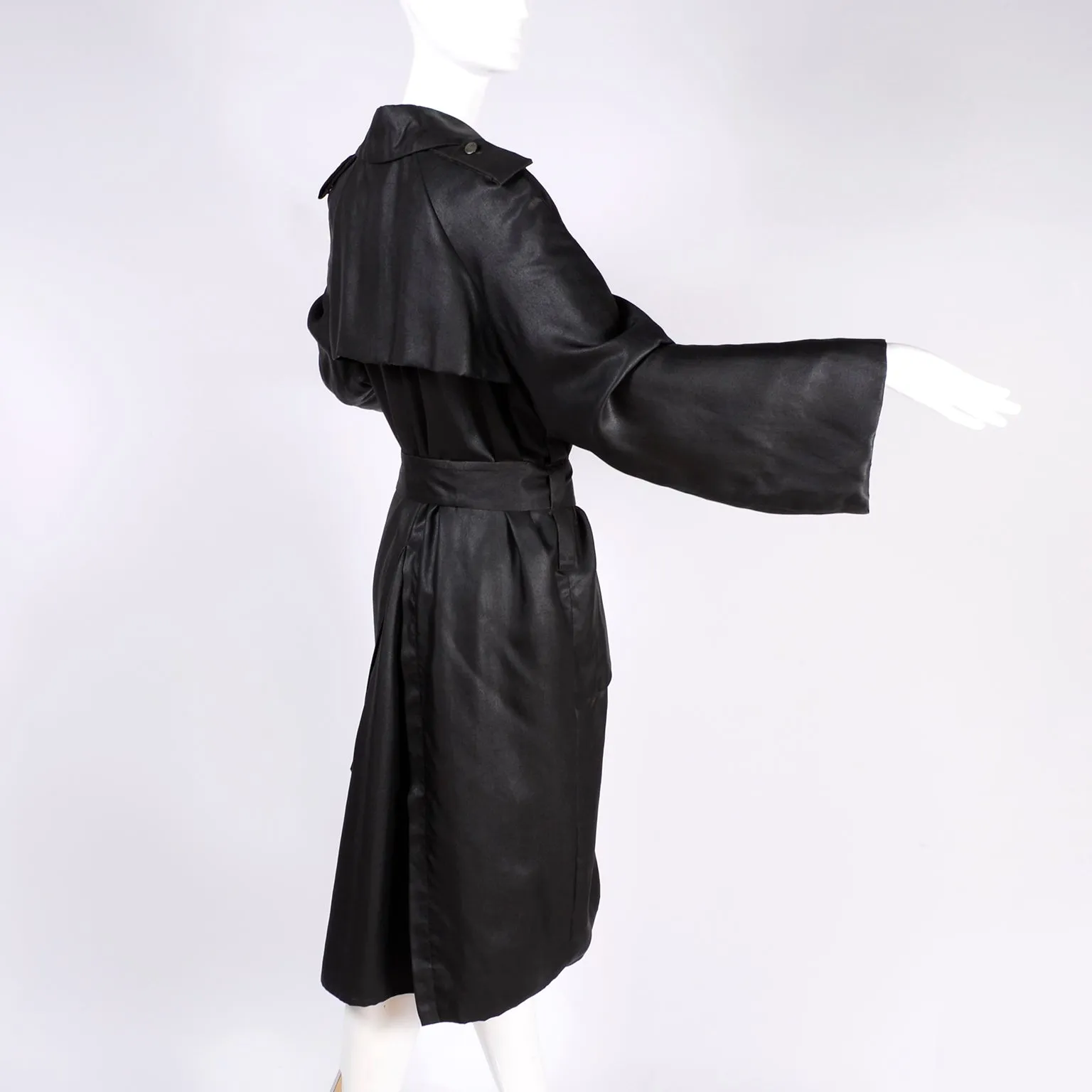 Alber Elbaz Lanvin Spring Summer 2006 Runway Black Silk Trench Coat