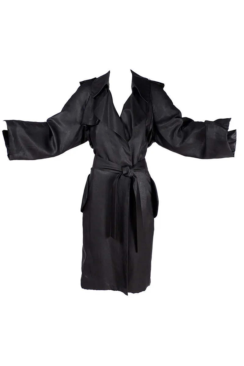 Alber Elbaz Lanvin Spring Summer 2006 Runway Black Silk Trench Coat