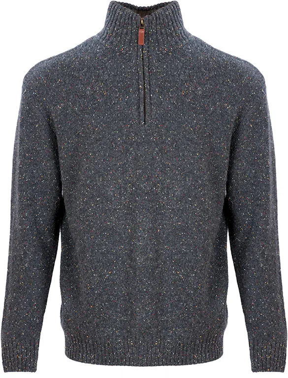 Aran Troyer Zip Sweater | Graphite