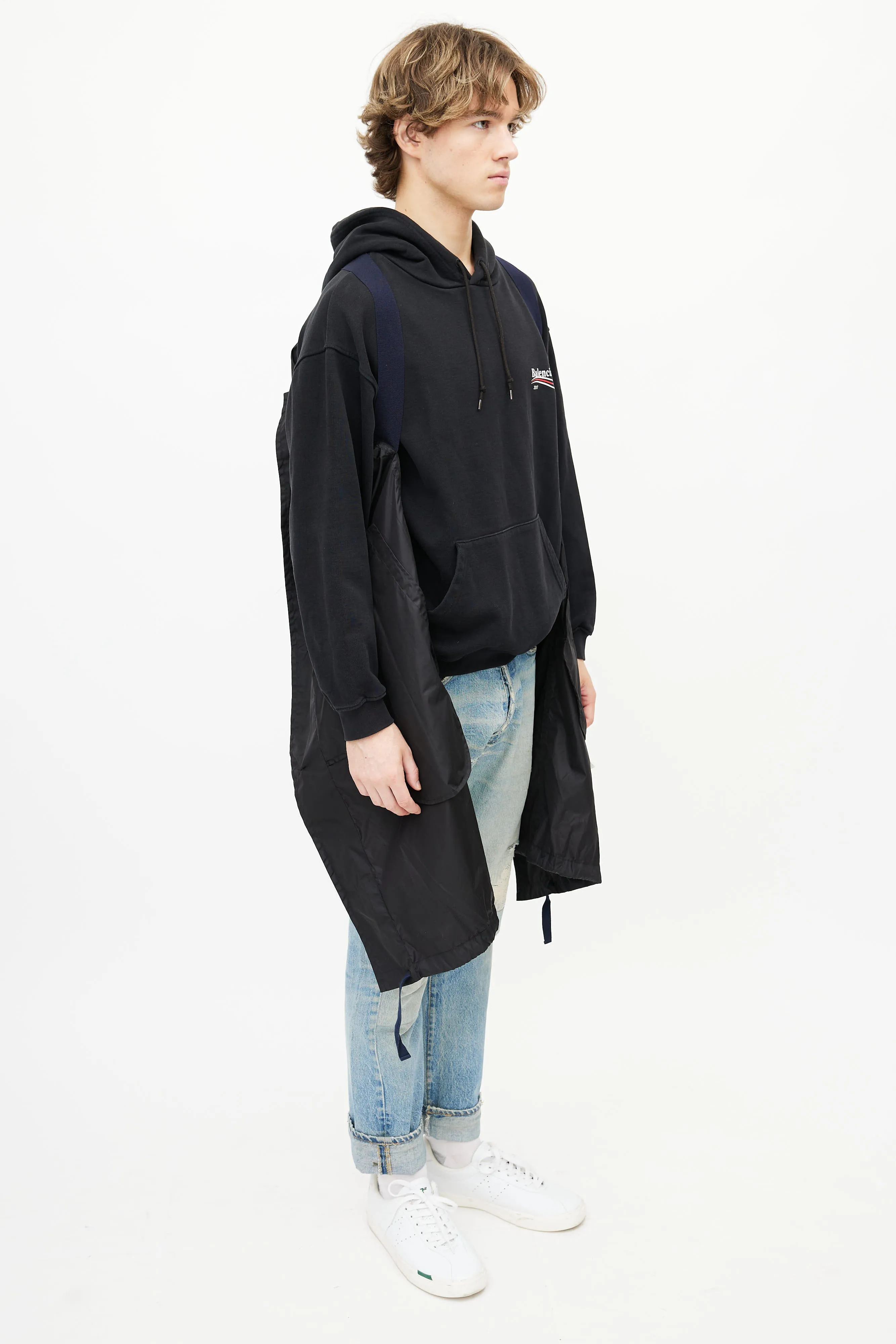 Black Nylon Lightweight Coat