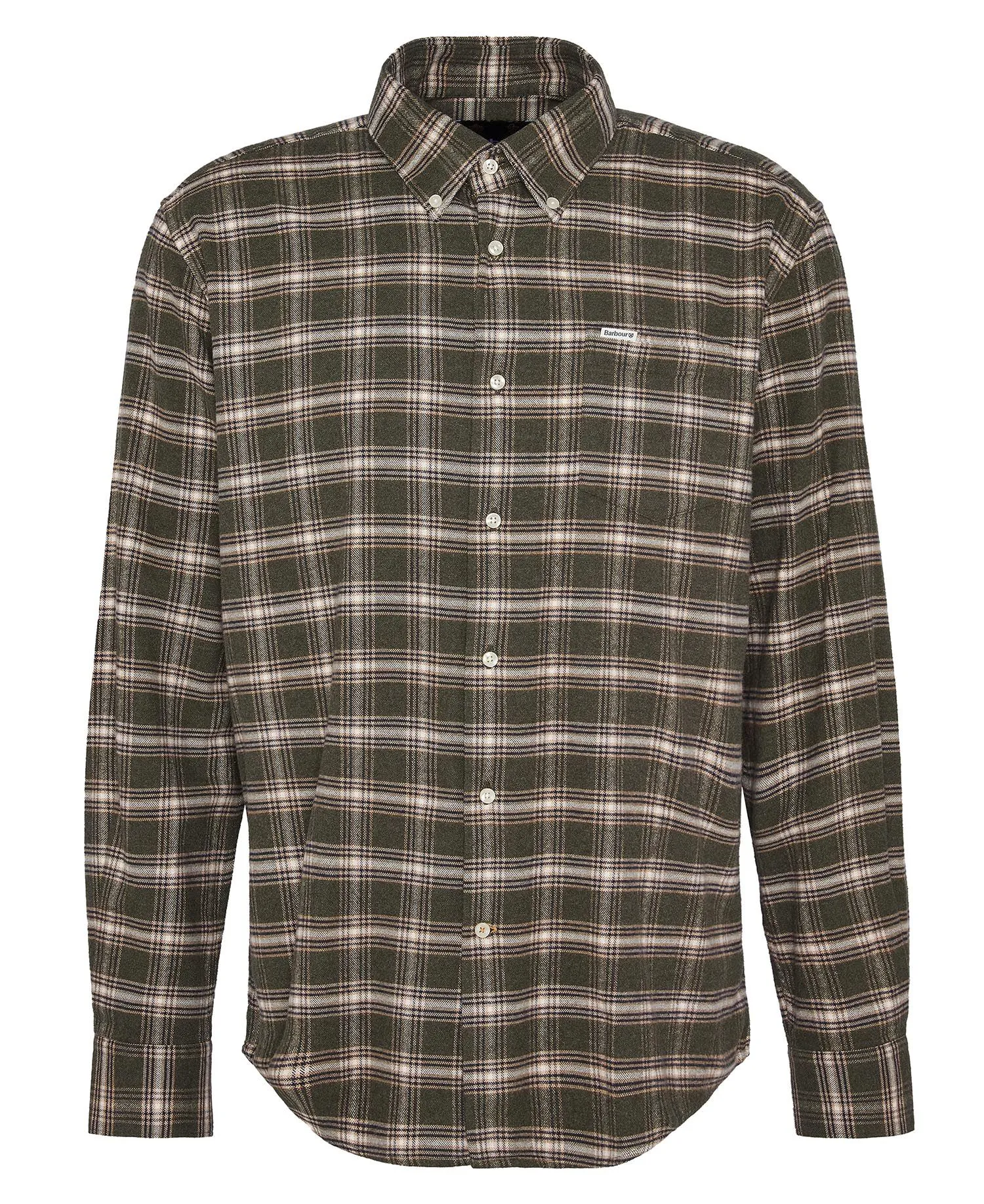 Bowburn Regular Checked Shirt - Olive Marl