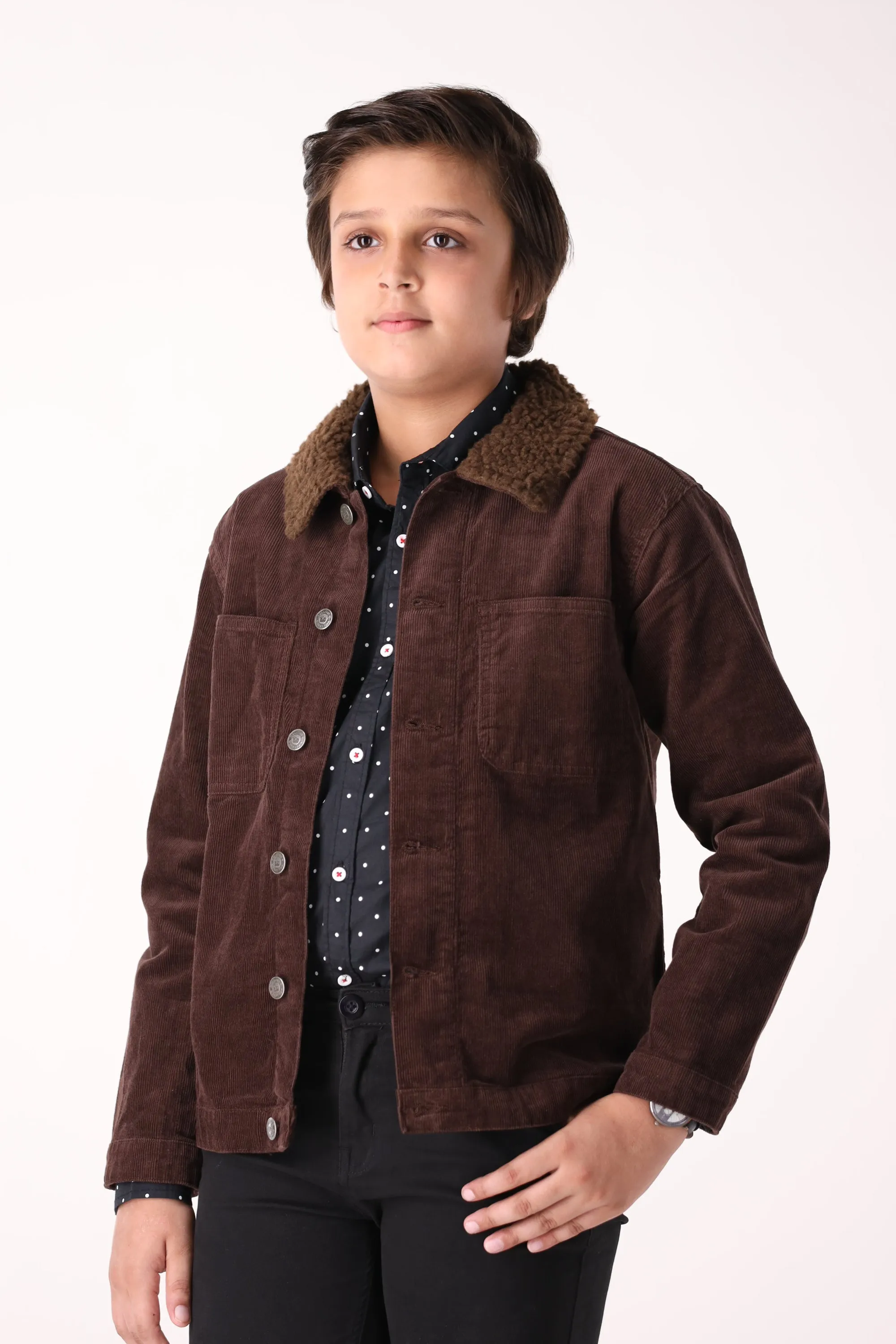 Boys Brown Corduroy Jacket