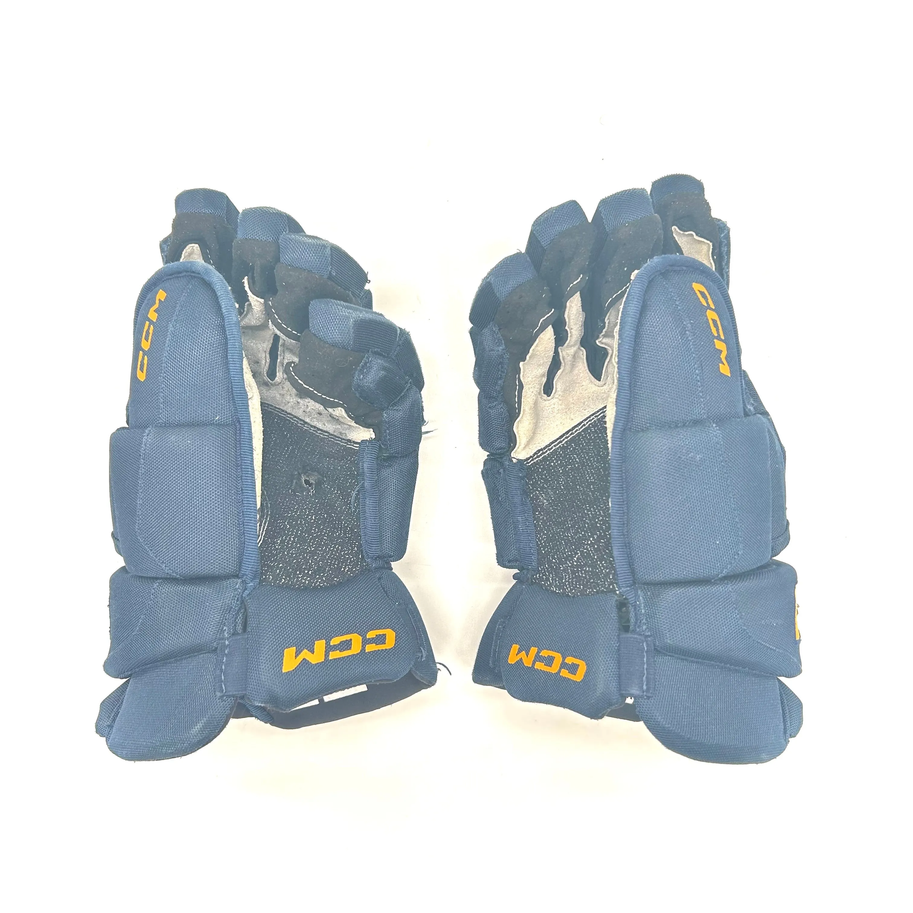 CCM HGJSCHL - Used OHL Pro Stock Glove (Navy/Yellow Text)