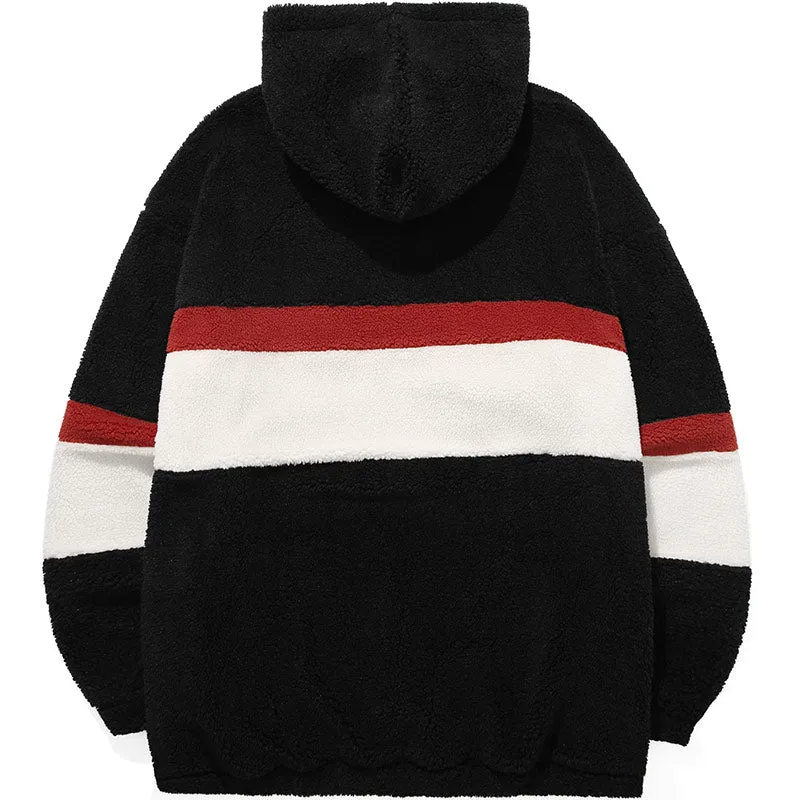 Color Block Logo Label Cashmere Hoodies