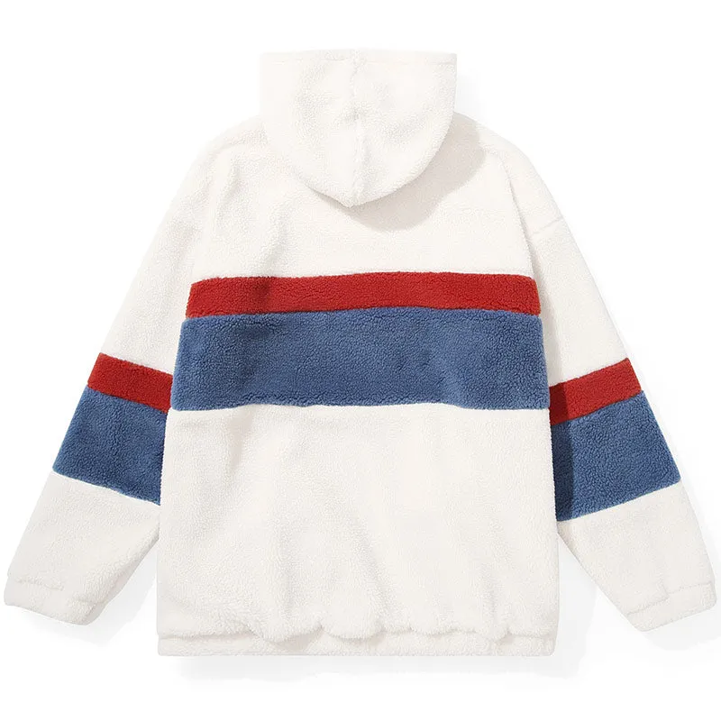 Color Block Logo Label Cashmere Hoodies