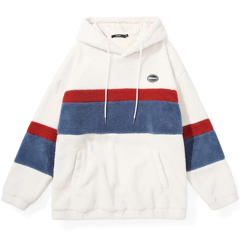 Color Block Logo Label Cashmere Hoodies