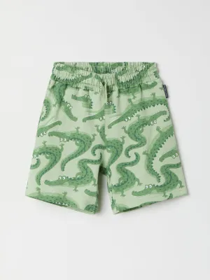 Crocodile Print Kids Jersey Shorts