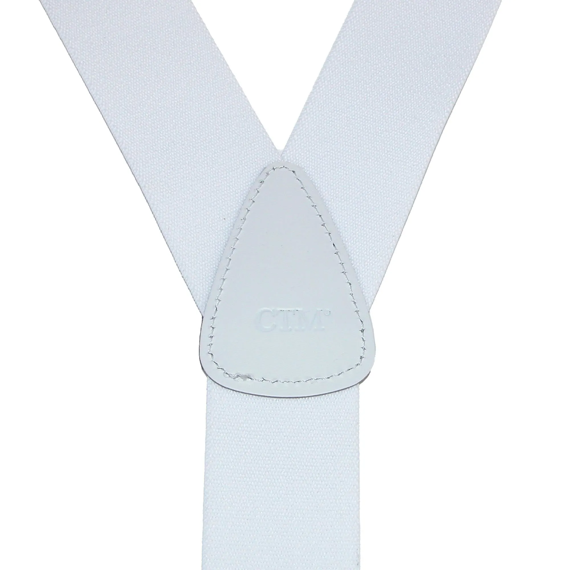 CTM® Men's Big & Tall Elastic Button End Dress Suspenders with Silver Hardware