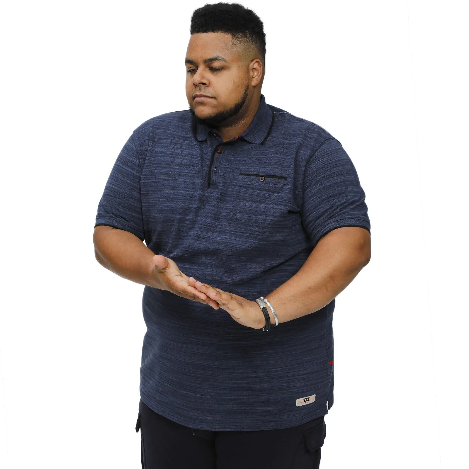 D555 Mens Foxley Big Tall Kingsize Pique Reno  Polo Shirt - Navy