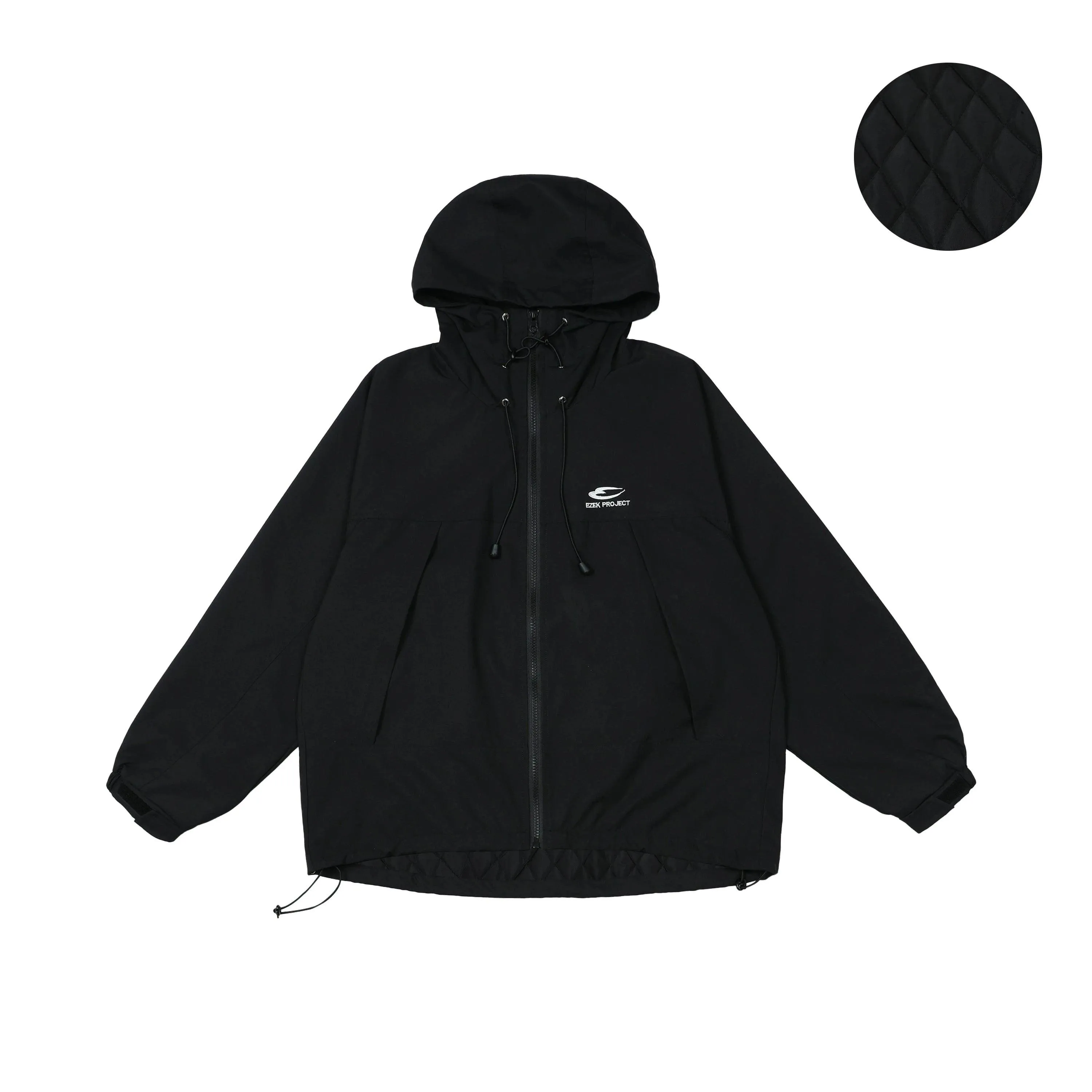 Ezek O'Neill Black Oversized Hoodie - Women'S Zip-Up Windbreaker Jacket With Logo And Drawstring Hood