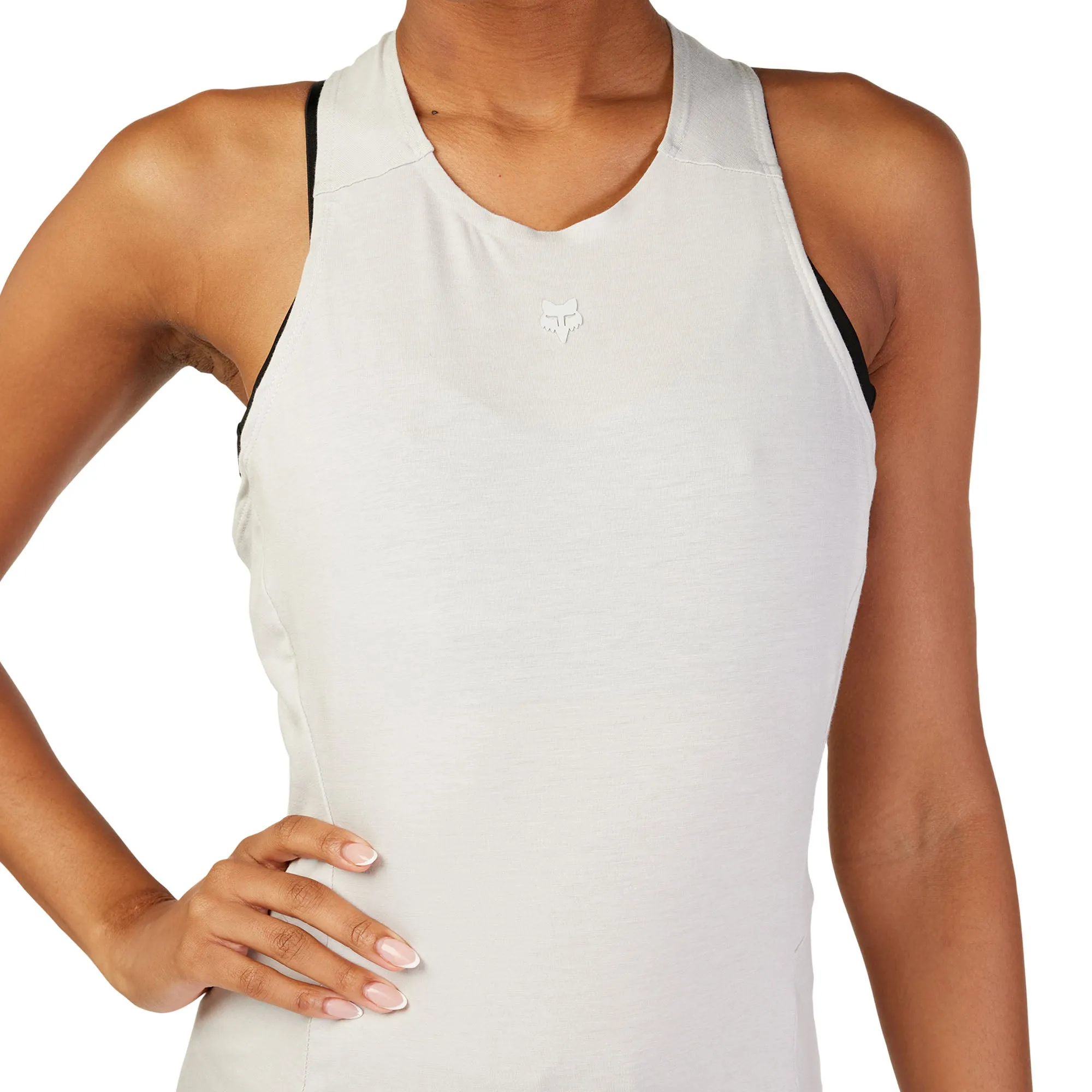 Fox Racing  Womens Rep Tank Top T-Shirt Tee Sleeveless Comfort Casual Light Grey