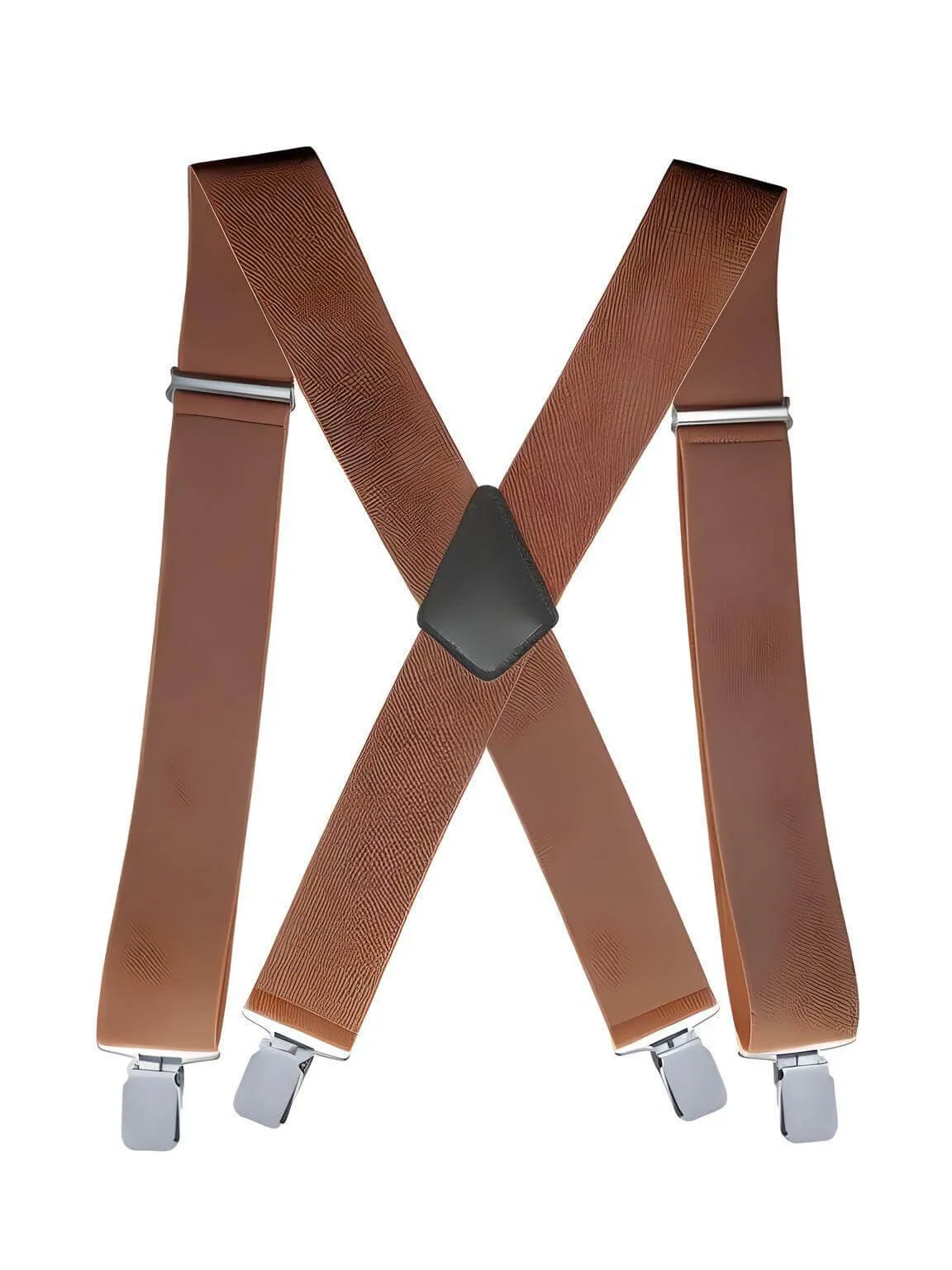 Heavy Duty Big Size Suspenders for Men - 2 Inch Wide X Back 4 Strong Clips