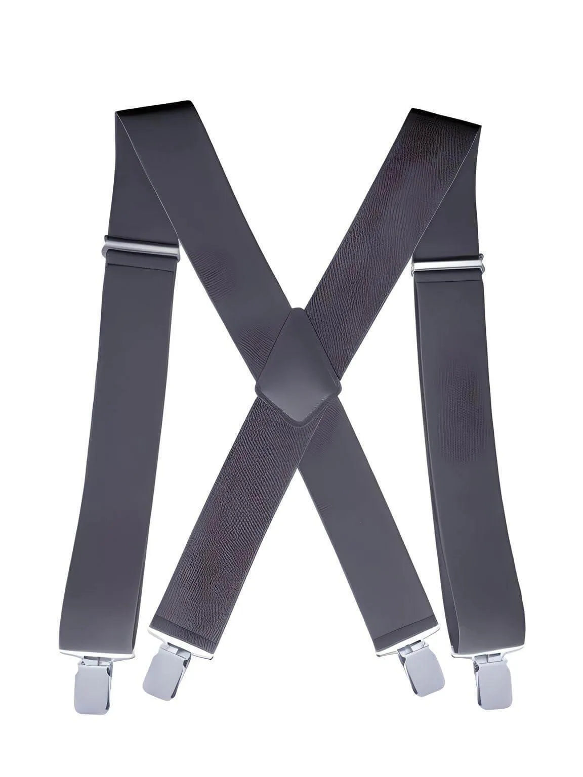 Heavy Duty Big Size Suspenders for Men - 2 Inch Wide X Back 4 Strong Clips