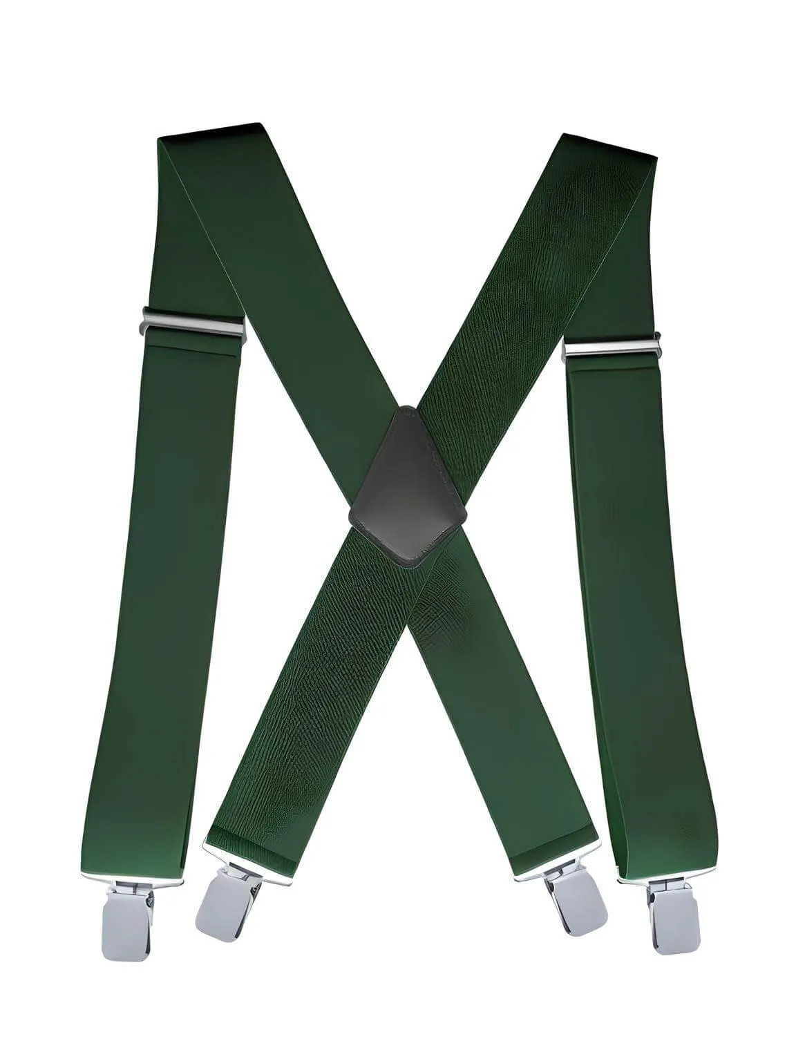 Heavy Duty Big Size Suspenders for Men - 2 Inch Wide X Back 4 Strong Clips