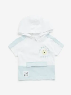 HOP Baby White Hooded Cotton T-Shirt