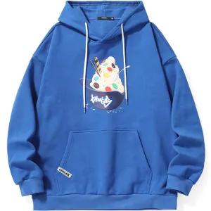 Ice Cream Bucket Hat Print Kangaroo Pocket Hoodies