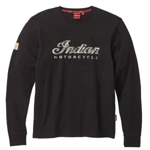 Indian Motorcycle Mens Long Sleeve Script Logo T-Shirt Black