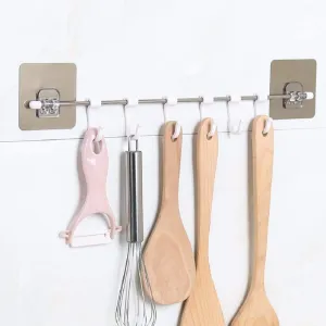 JIALTO Premium Self Adhesive Wall Hanger Hook Accessories Items, Wall Hangers for Clothes without Drilling Cloth Hanging Hook for Hanging, Hooks for Wall Hooks Holder (Strip 6 Hook)