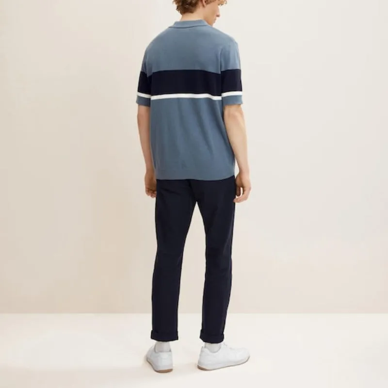 Jone Knitted Short Sleeve Polo Shirt (Navy/Blue)