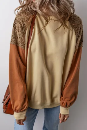 Lace Drop Shoulder Sweatshirt