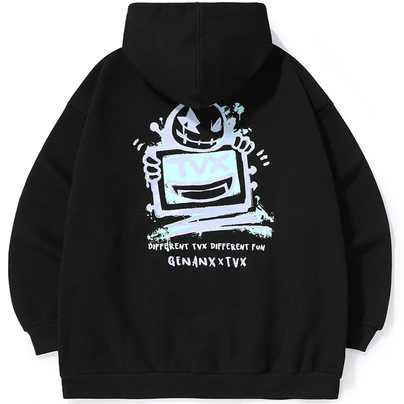 Letter Print Kangaroo Pocket Napping Hoodies