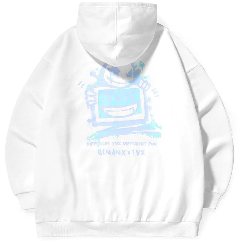 Letter Print Kangaroo Pocket Napping Hoodies