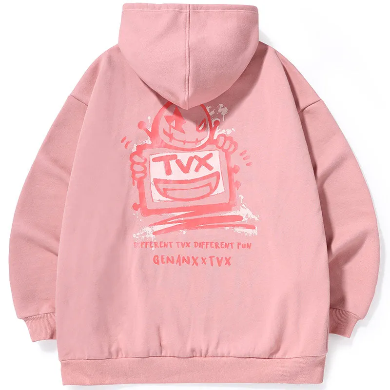 Letter Print Kangaroo Pocket Napping Hoodies