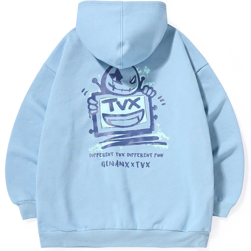 Letter Print Kangaroo Pocket Napping Hoodies