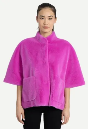 Love Token Violet Faux Fur Topper Hot Pink