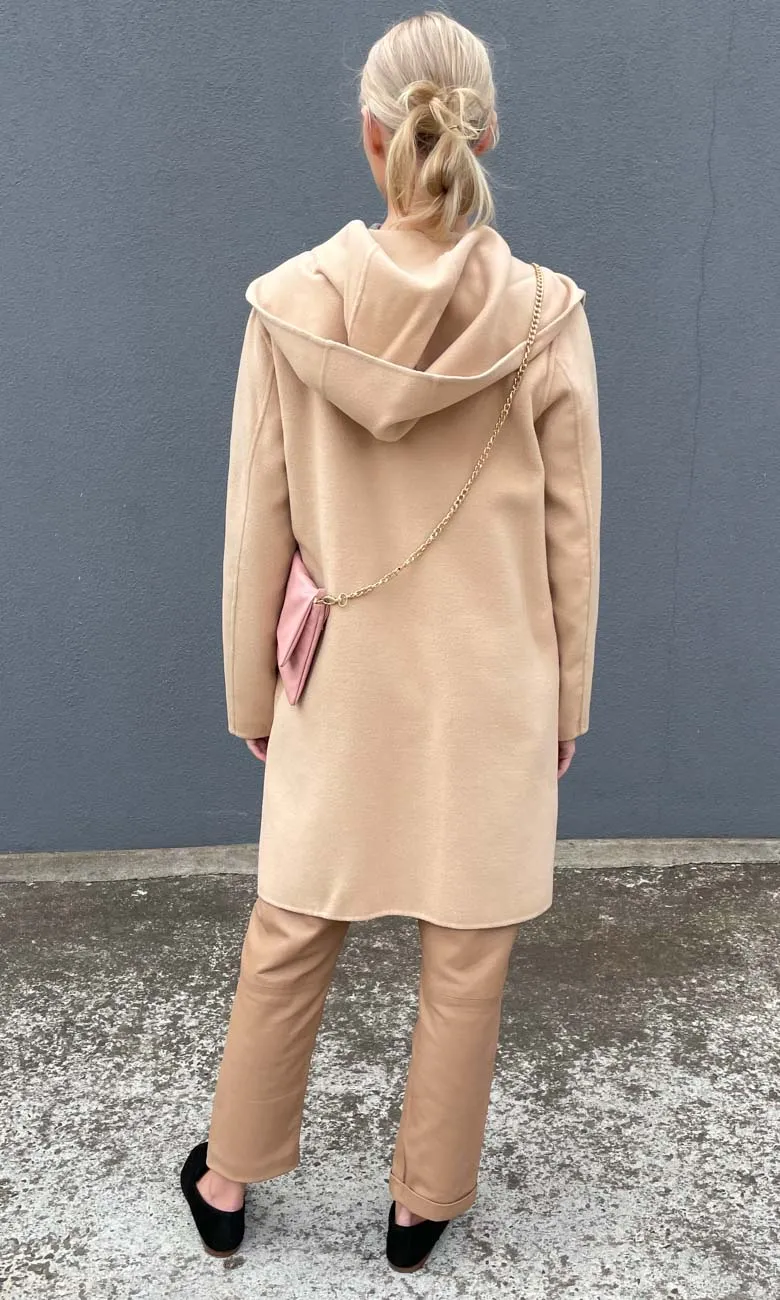 Marella Hooded Coat - Light Camel