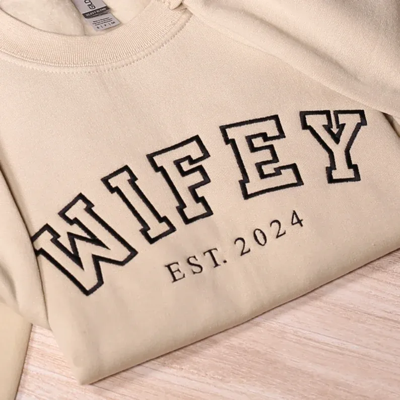 Matching Couple Hoodies - Hubby & Wifey Custom Embroidered Couples Matching Hoodies