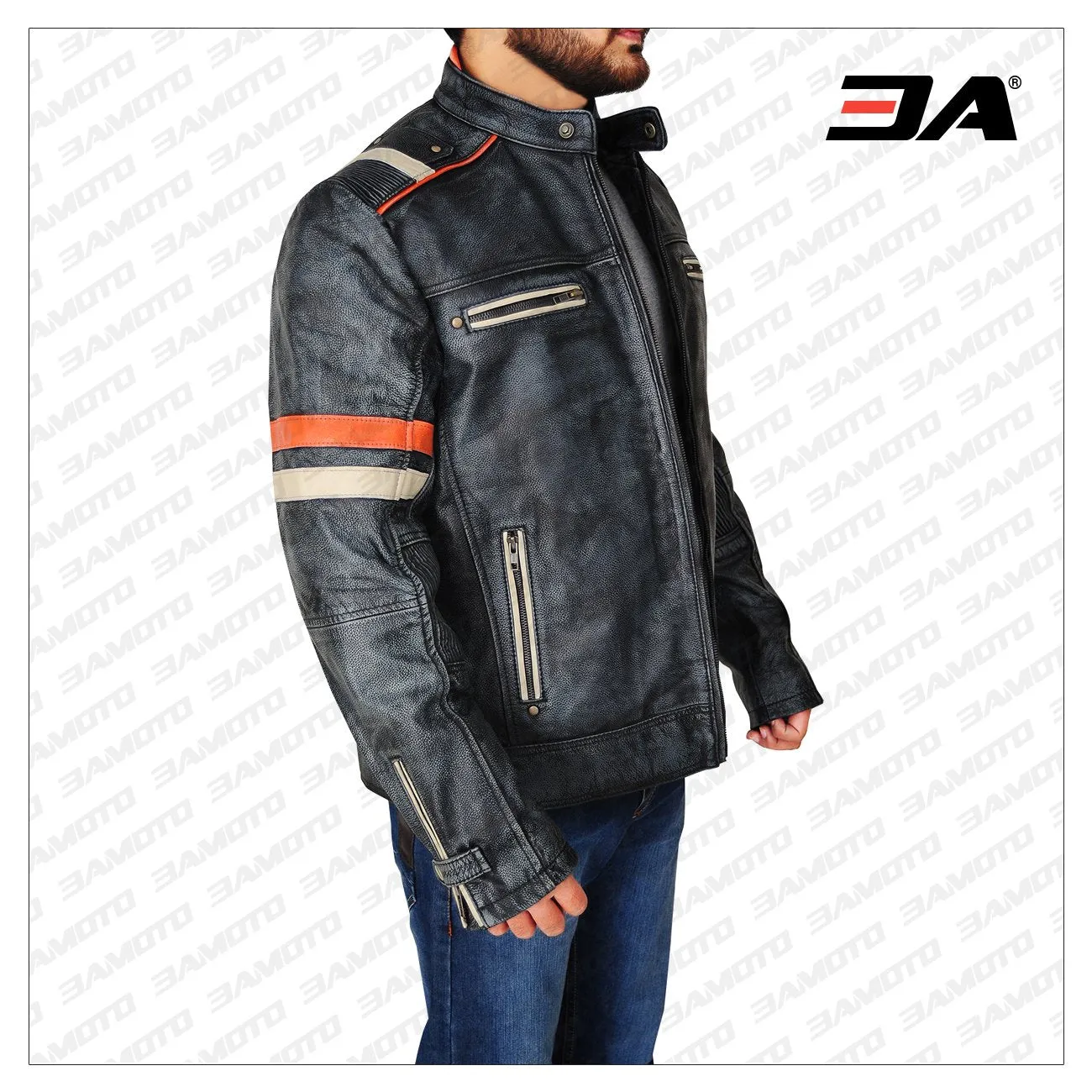 Men Cafe Racer Retro Jacket