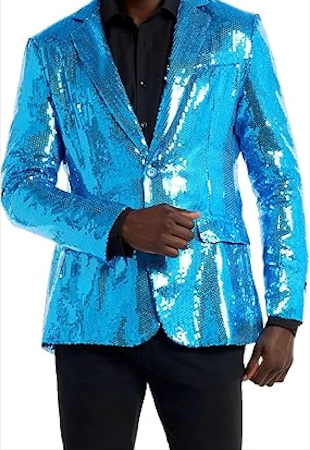 Men's Sequin NYE Blue Blazer Jackets