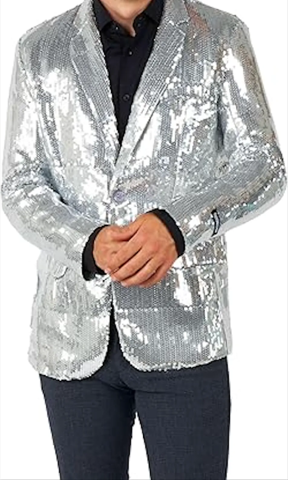 Men's Sequin NYE Blue Blazer Jackets