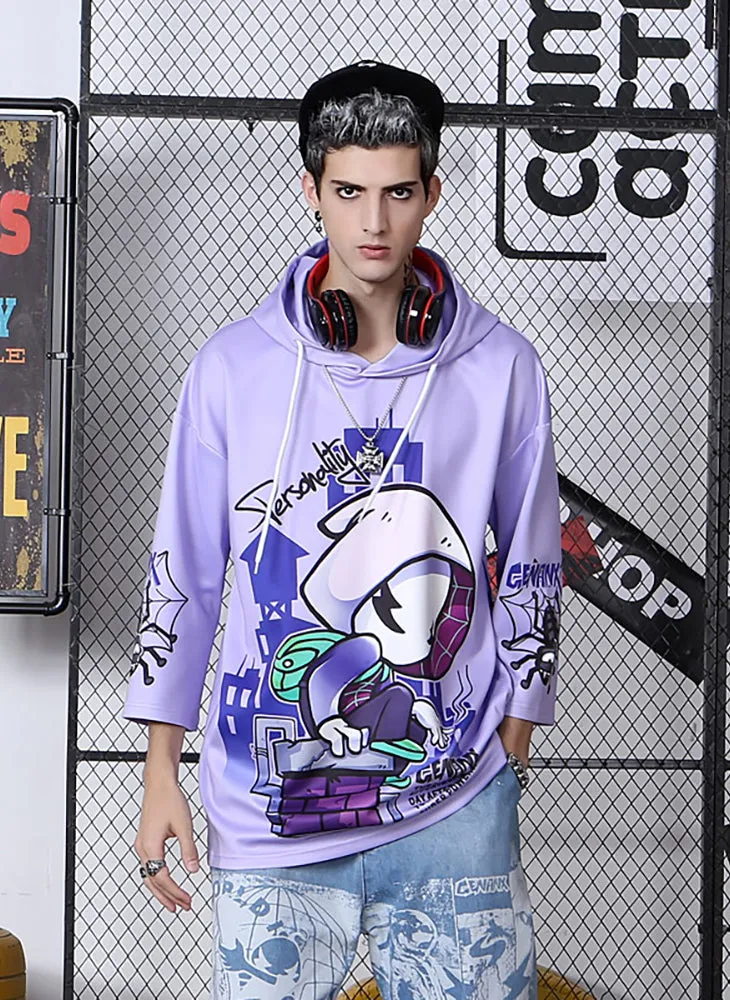 Minimalist Cartoon Print Space Cotton Hoodies