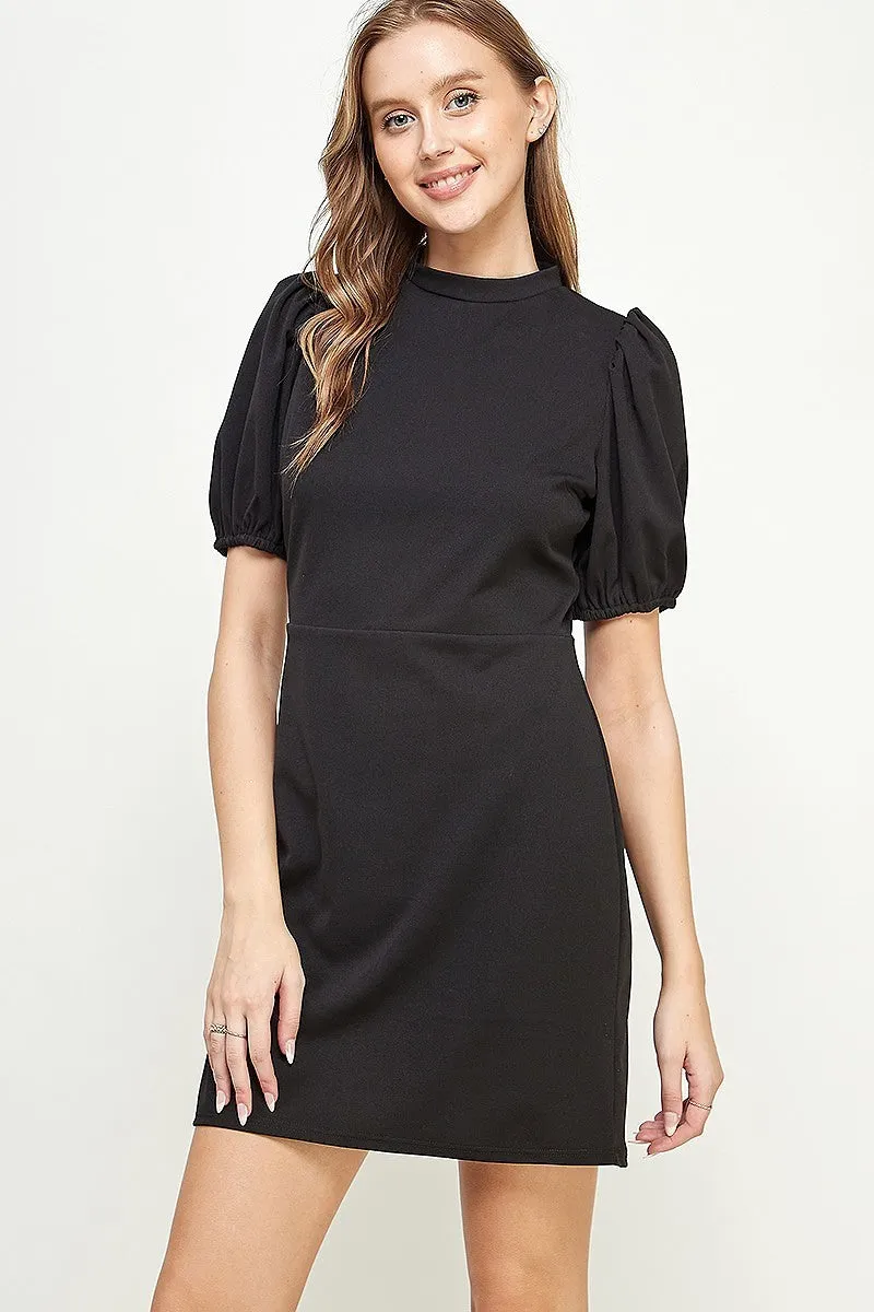 Mock Neck Classic Mini Dress