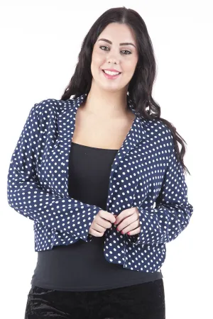 Navy and White Spotted Blazer