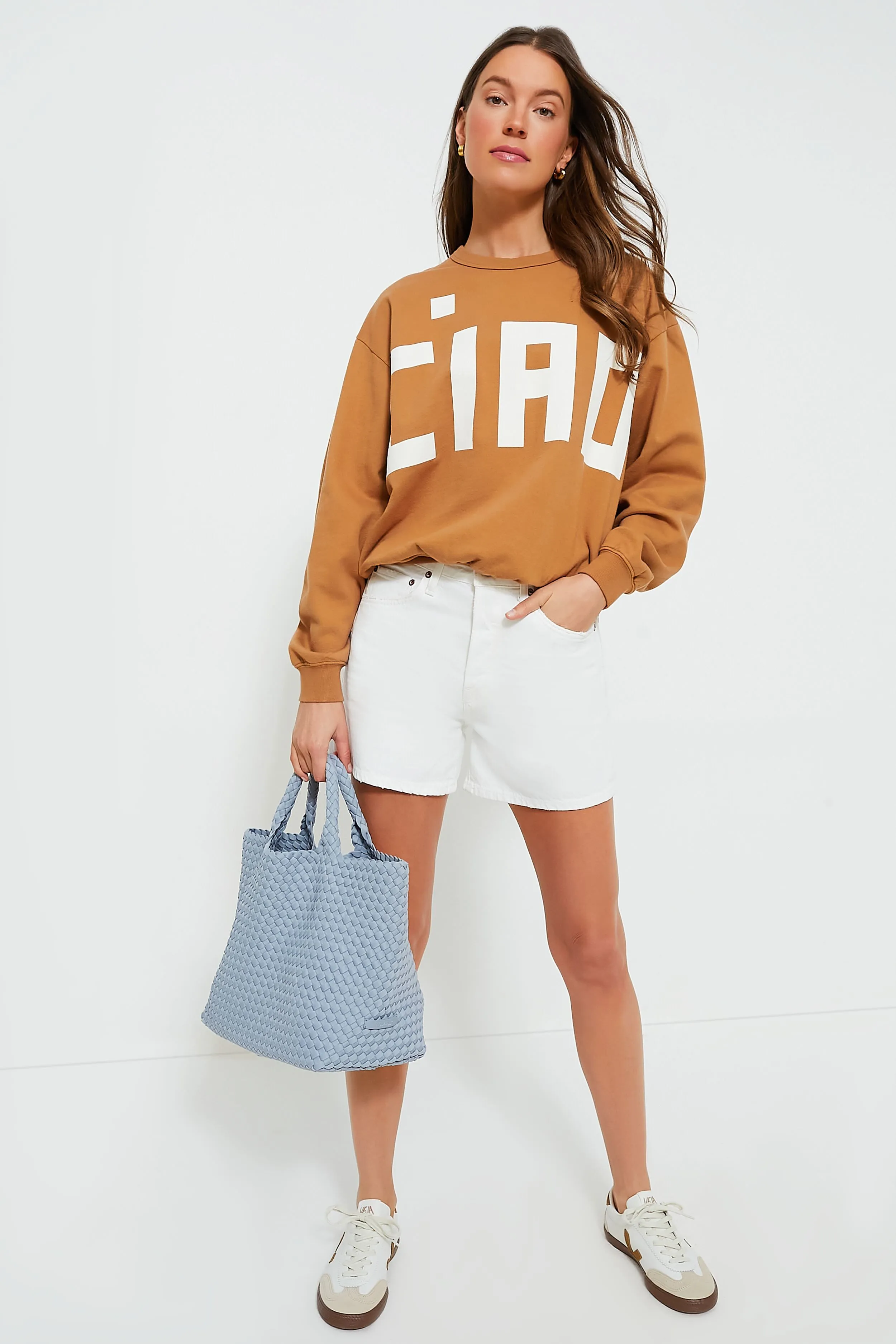 Nutmeg with Cream Block Ciao Oversized Sweatshirt