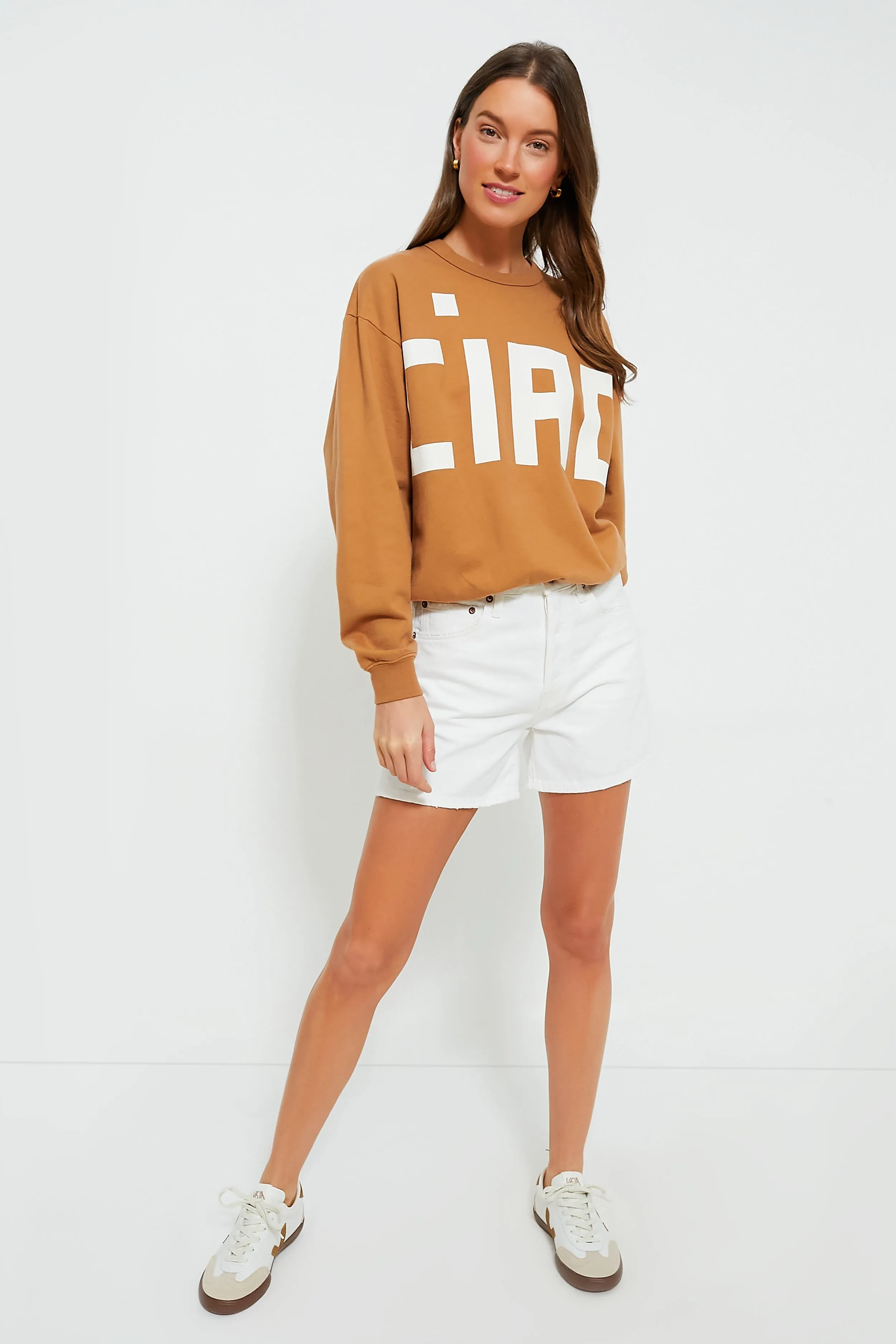 Nutmeg with Cream Block Ciao Oversized Sweatshirt