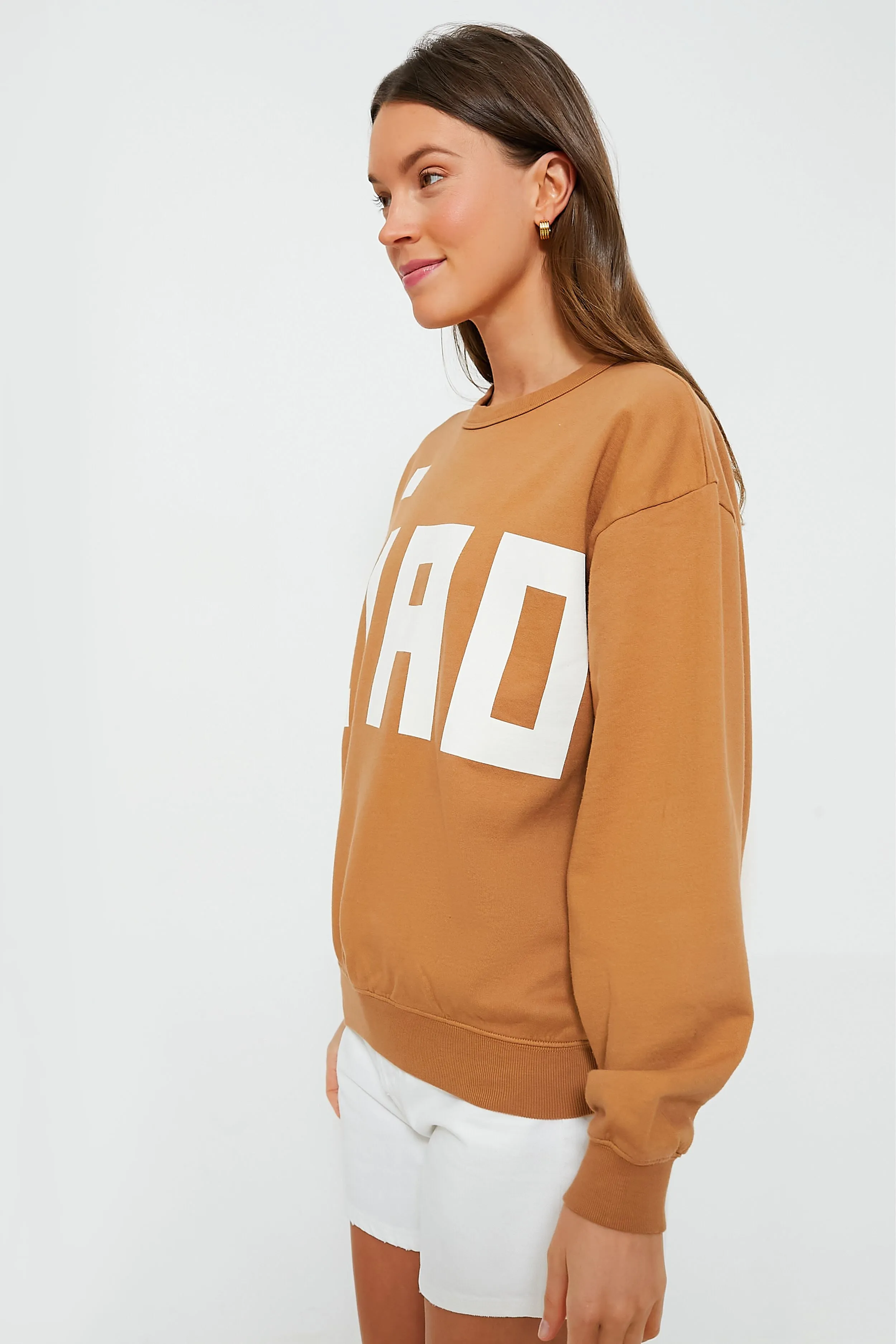 Nutmeg with Cream Block Ciao Oversized Sweatshirt