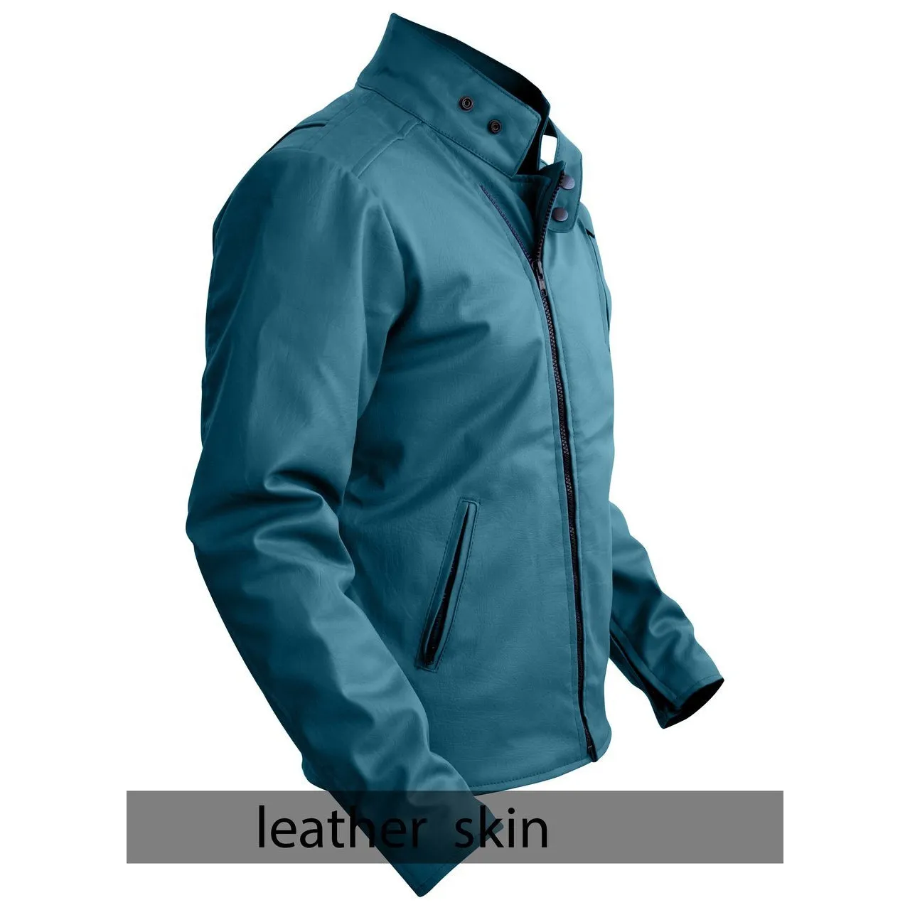 NWT Stylish Sea Green  Men Stylish Synthetic  Leather Jacket