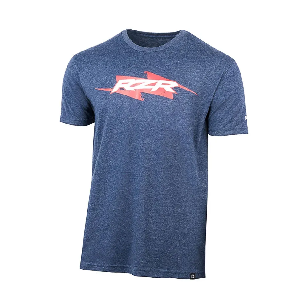 Polaris  Mens Navy RZR Bolt Tee Short Sleeve Crew Neck Cotton Graphic T Shirt